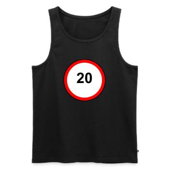 Tempo20 Schild Retro Illustration - Männer Premium Bio Tank Top - Anthrazit - Vorne - Alexander (188cm)