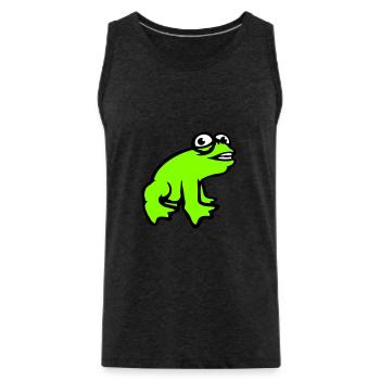 Frog grins cool funny comic crazy toad - Men's Premium Organic Tank Top - charcoal grey - Front - Alexander (188cm)