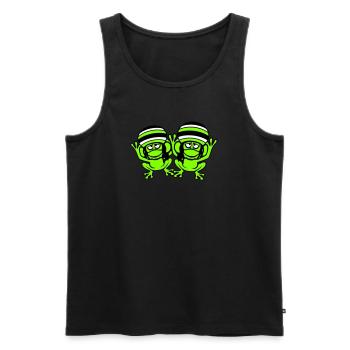 2 Frogs Reggae Music Rasta Hair Hat Jamaica - Men's Premium Organic Tank Top - charcoal grey - Front - Alexander (188cm)