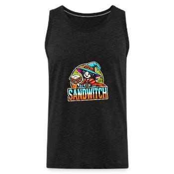 Sandwitch Witch Cartoon Haloween Art - Men's Premium Organic Tank Top - charcoal grey - Front - Alexander (188cm)