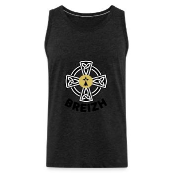 Breizh (Brittany) - Men's Premium Organic Tank Top - charcoal grey - Front - Alexander (188cm)