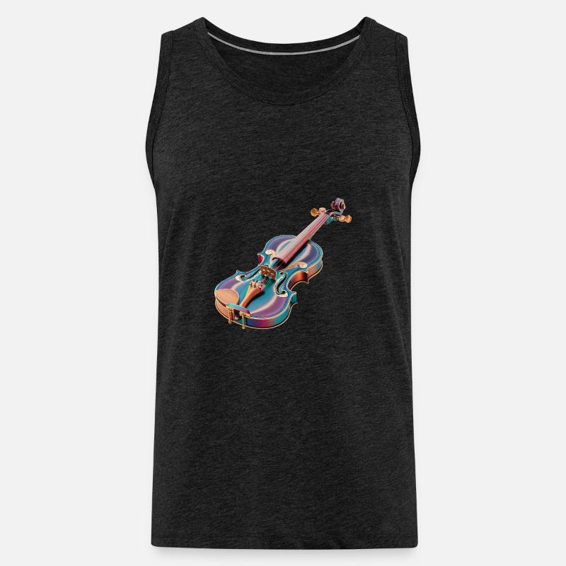 Regenbogen Geigen-Kunst - Männer Premium Bio Tank Top - Anthrazit