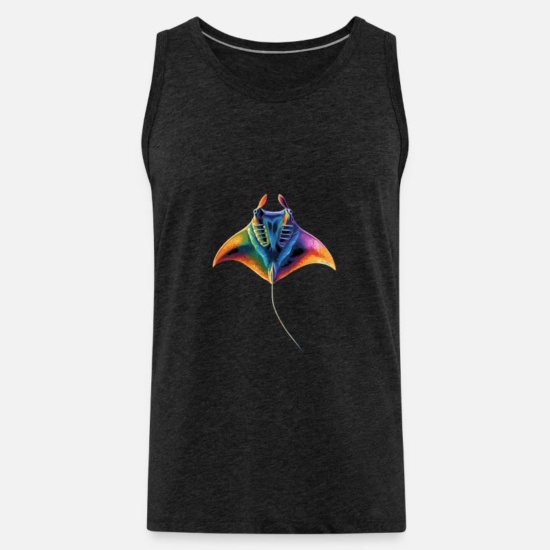 Manta Rochen Teufelsrochen Stachelrochen Taucher - Männer Premium Bio Tank Top - Anthrazit