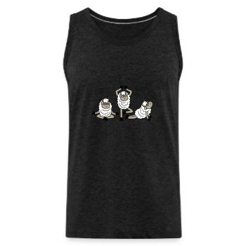 Schaf Drei Müde Erschöpft Yoga Meditation 3 Posen - Männer Premium Bio Tank Top - Anthrazit - Vorne - Alexander (188cm)