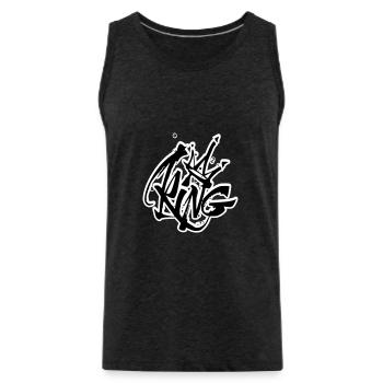 Lettrage King Graffiti - Débardeur bio Premium Homme - charbon - Devant - AI Model Male 185 dark (185cm)