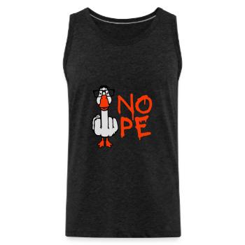 Goose Nope Middle Finger Nerd Geek Horn-Rimmed Glasses Smart - Men's Premium Organic Tank Top - charcoal grey - Front - Alexander (188cm)