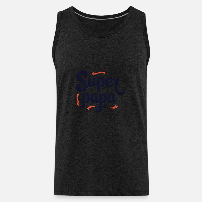 Super Dad Script Sewing - Men's Premium Organic Tank Top - charcoal grey