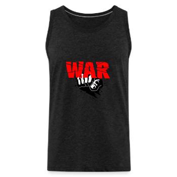 No war - Men's Premium Organic Tank Top - charcoal grey - Front - Alexander (188cm)