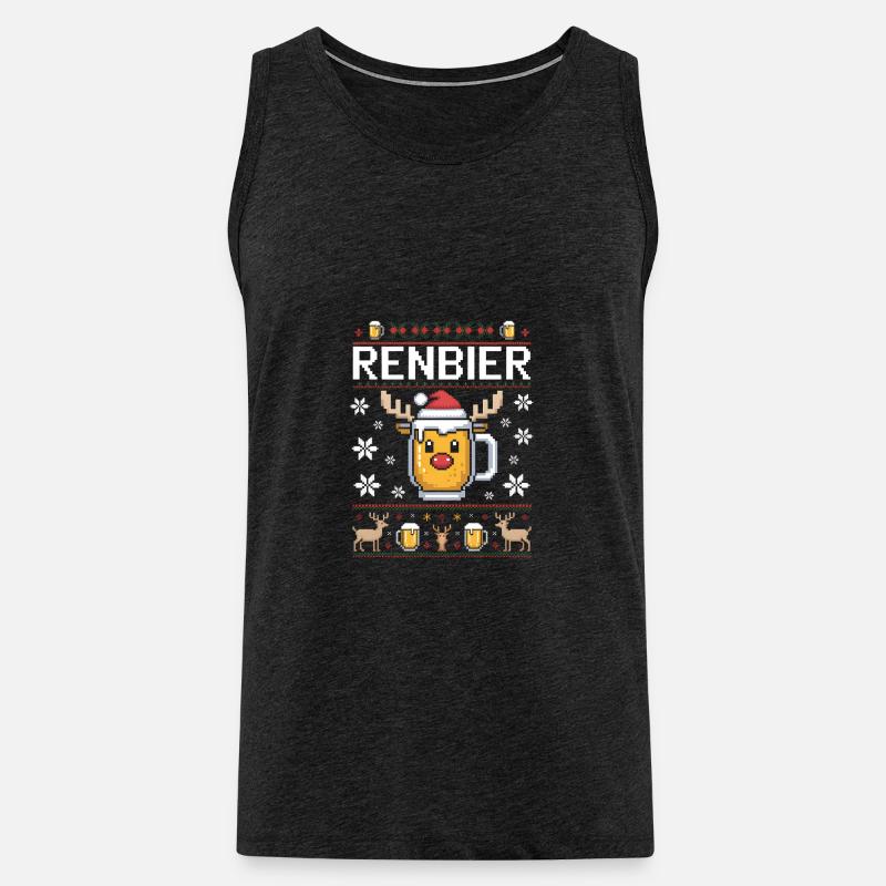 Renbier Weihnachtsbier - Männer Premium Bio Tank Top - Anthrazit