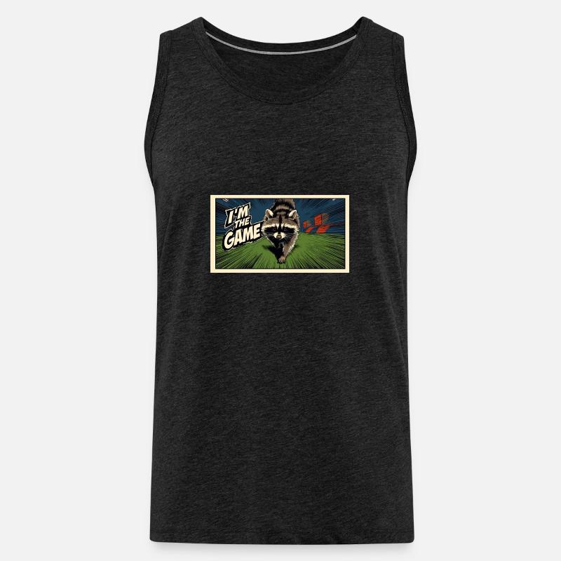 Ich bin das Game Waschbär - Männer Premium Bio Tank Top - Anthrazit
