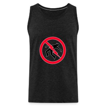 Lightning  Warning - Men's Premium Organic Tank Top - charcoal grey - Front - Alexander (188cm)