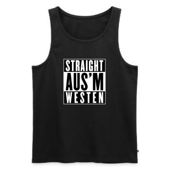 Straight aus'm Westen (Farben änderbar) - Männer Premium Bio Tank Top - Anthrazit - Vorne - Alexander (188cm)