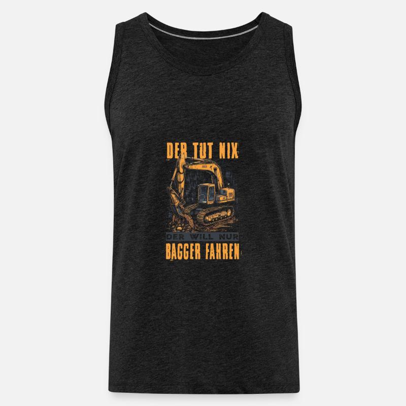 Baggerfahrer Geschenke Baggerführer Baustelle - Männer Premium Bio Tank Top - Anthrazit
