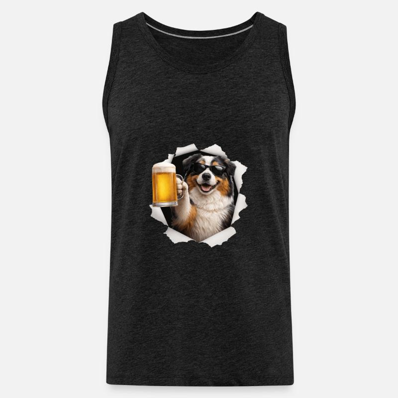 Australian Shepherd Bier - Männer Premium Bio Tank Top - Anthrazit