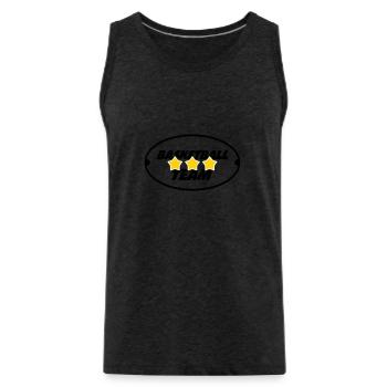 Basketball team - Men's Premium Organic Tank Top - charcoal grey - Front - AI Model Male 185 dark (185cm)