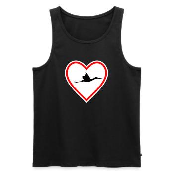 Herz Schild Storch Klapperstorch Geburt - Männer Premium Bio Tank Top - Anthrazit - Vorne - AI Model Male 185 dark (185cm)