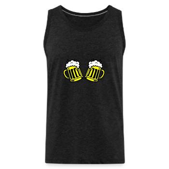 Bier Bierkrug Prost Comic - Männer Premium Bio Tank Top - Anthrazit - Vorne - Alexander (188cm)