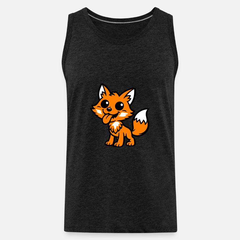 Fuchs Comic - Männer Premium Bio Tank Top - Anthrazit