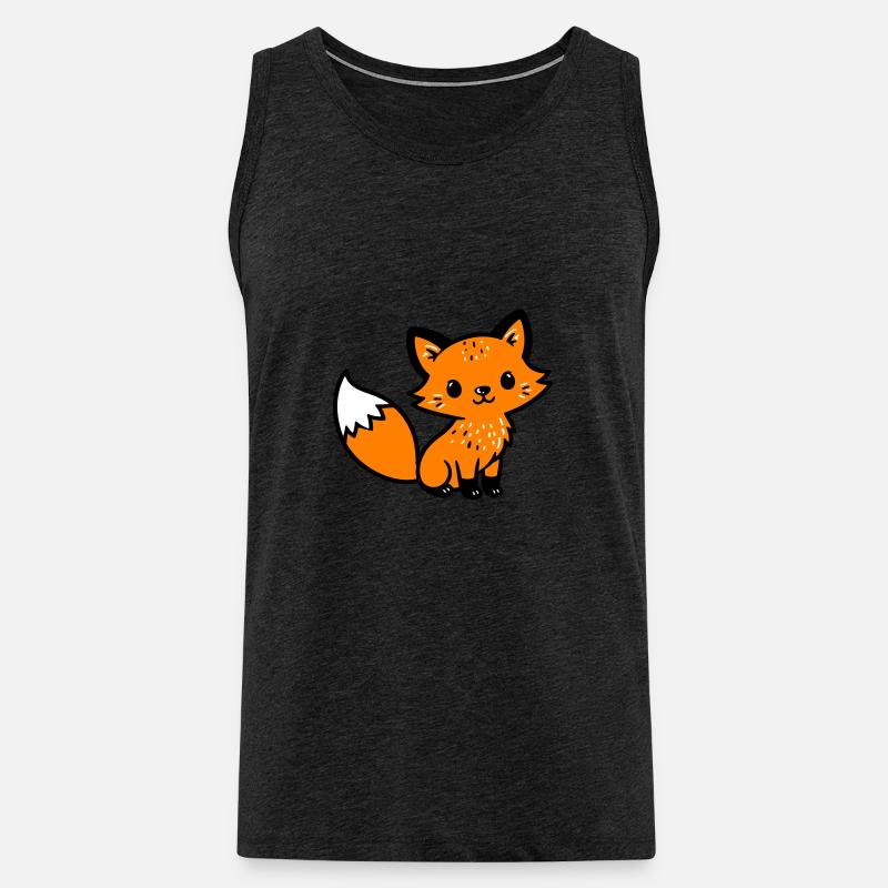 Fuchs Niedlich Comic - Männer Premium Bio Tank Top - Anthrazit