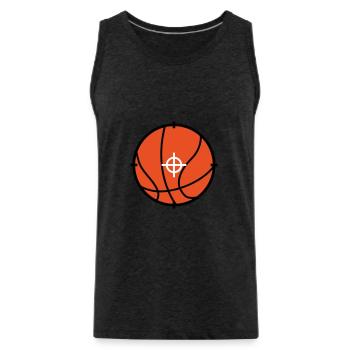 Basketball / Basketball / Basktet-Ball / Sports - Men's Premium Organic Tank Top - charcoal grey - Front - AI Model Male 185 dark (185cm)