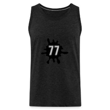 Klecks 77 Zahl - Männer Premium Bio Tank Top - Anthrazit - Vorne - Alexander (188cm)