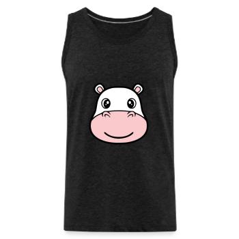 Nilpferd Kopf Gesicht Maske Lächeln - Männer Premium Bio Tank Top - Anthrazit - Vorne - Alexander (188cm)