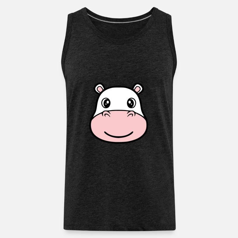 Nilpferd Kopf Gesicht Maske Lächeln - Männer Premium Bio Tank Top - Anthrazit