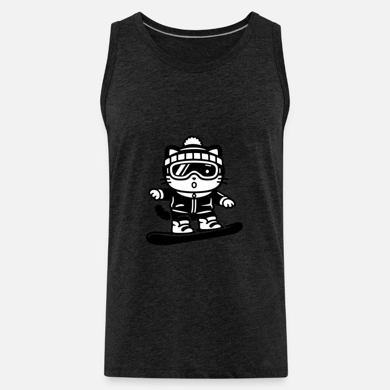 Snowboard Cat - Männer Premium Bio Tank Top - Anthrazit