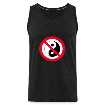 Forbidden Yin Yang: anti-balance symbol - Men's Premium Organic Tank Top - charcoal grey - Front - Alexander (188cm)