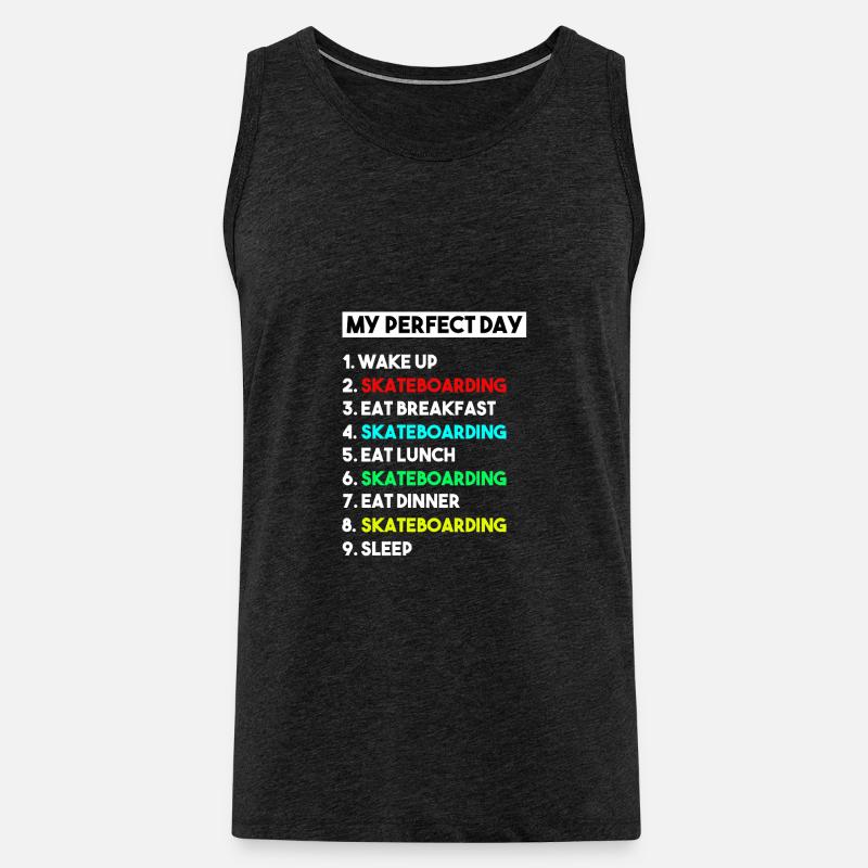 Mein perfektes Skateboard-Routine-Design - Männer Premium Bio Tank Top - Anthrazit