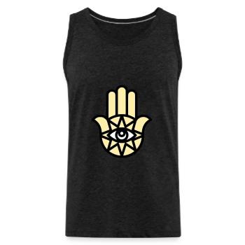 Hamsa Hand der Fatima - Männer Premium Bio Tank Top - Anthrazit - Vorne - Alexander (188cm)