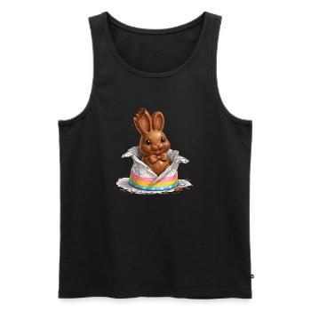 Chocolate bunny in Easter egg - Men's Premium Organic Tank Top - charcoal grey - Front - Alexander (188cm)