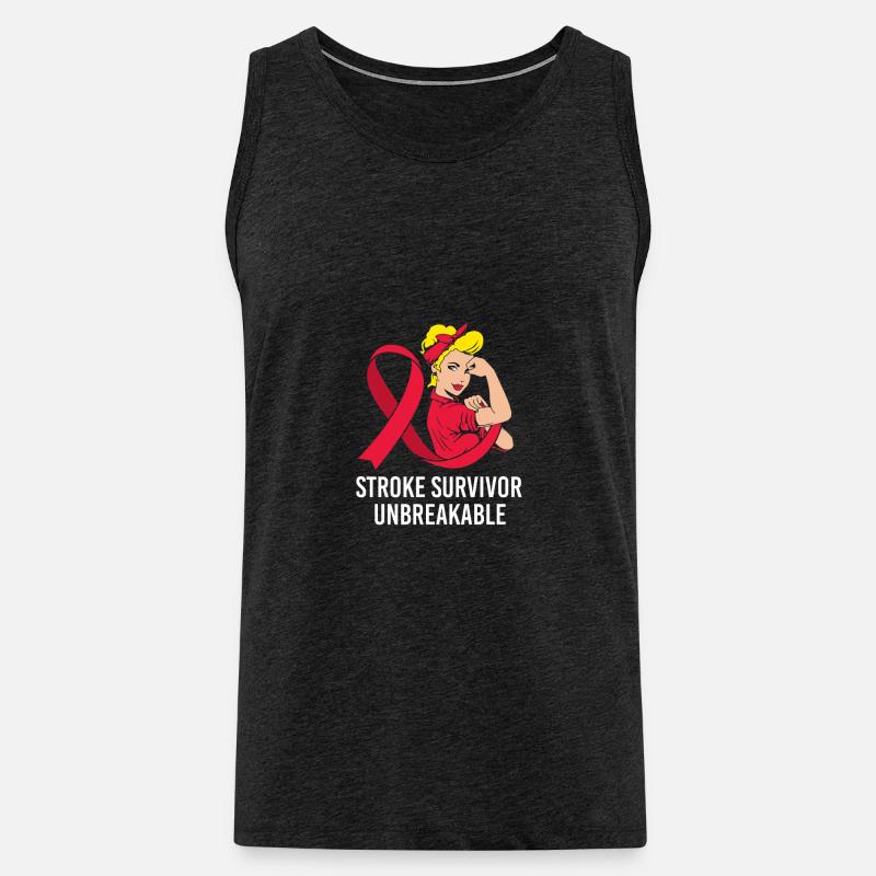Schlaganfall Hirnschlag - Männer Premium Bio Tank Top - Anthrazit