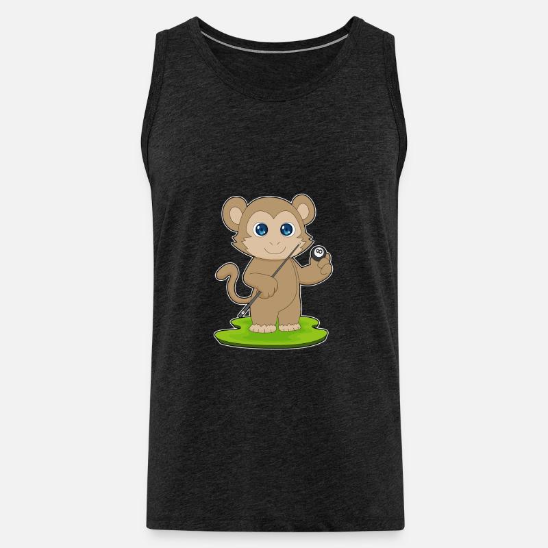 Affe Billiard Queue Sport - Männer Premium Bio Tank Top - Anthrazit