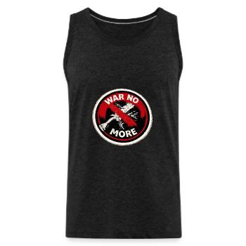 War No More – Sticker Peace & Humanity - Débardeur bio Premium Homme - charbon - Devant - Alexander (188cm)