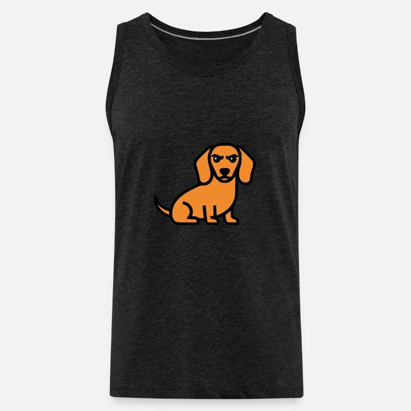 Dackel Hund Braun Comic - Männer Premium Bio Tank Top - Anthrazit