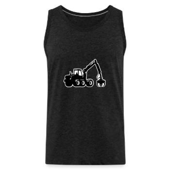 Harvester Silhouette - Men's Premium Organic Tank Top - charcoal grey - Front - Alexander (188cm)