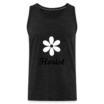 Artisan florist sleek floral logo - Men's Premium Organic Tank Top - charcoal grey - Front - Alexander (188cm)