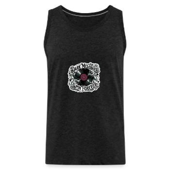 Dunkle Melodien drehen sich ewig - Männer Premium Bio Tank Top - Anthrazit - Vorne - Alexander (188cm)