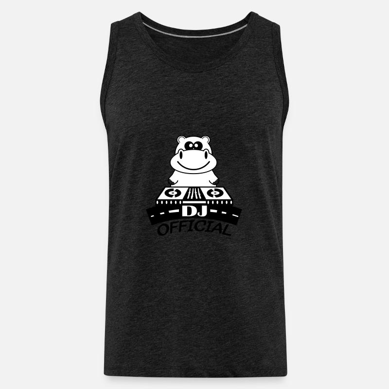 hippo_dj_design2 - Männer Premium Bio Tank Top - Anthrazit