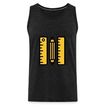 Pen Rulers Drawing Architecture - Men's Premium Organic Tank Top - charcoal grey - Front - Alexander (188cm)