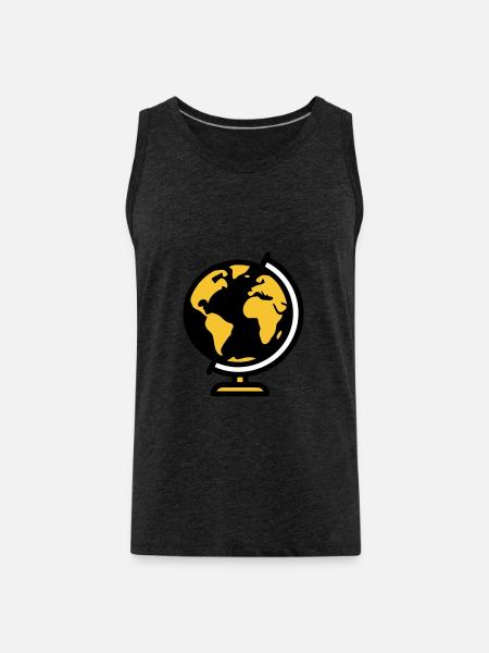 Globe Globe Earth School - Men's Premium Organic Tank Top - charcoal grey