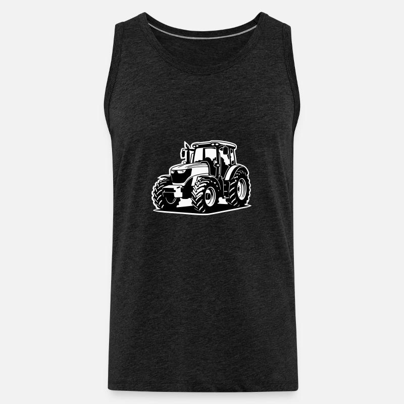 Traktor / Trecker / Schlepper (2-farbig) - Männer Premium Bio Tank Top - Anthrazit