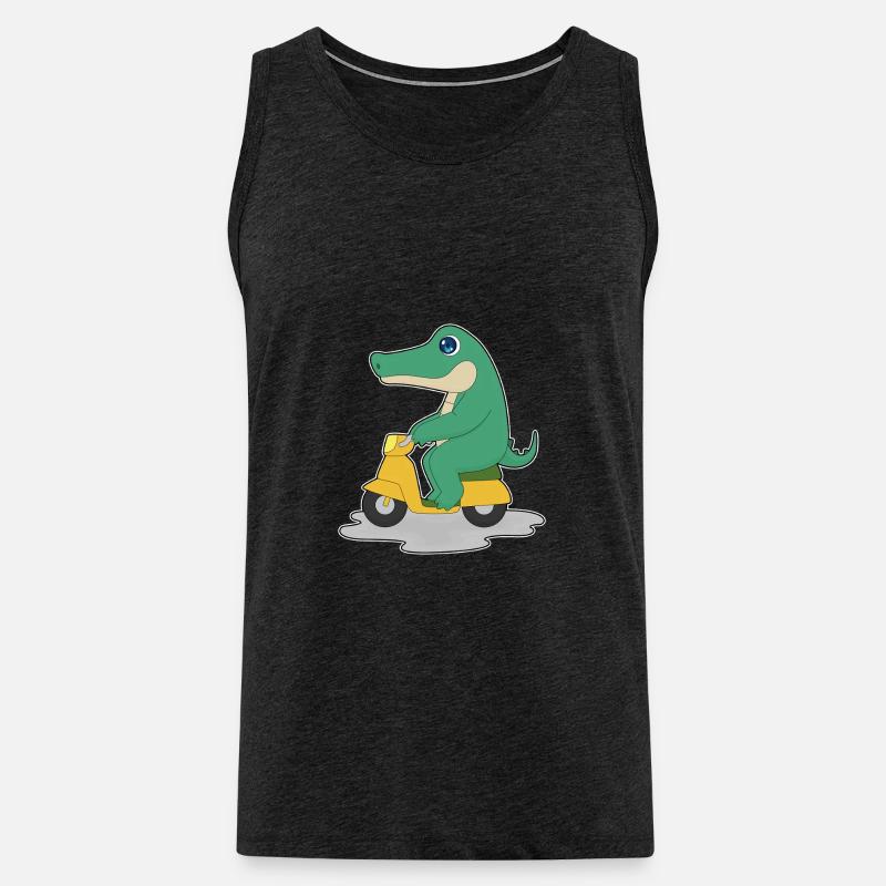 Krokodil Motorroller - Männer Premium Bio Tank Top - Anthrazit