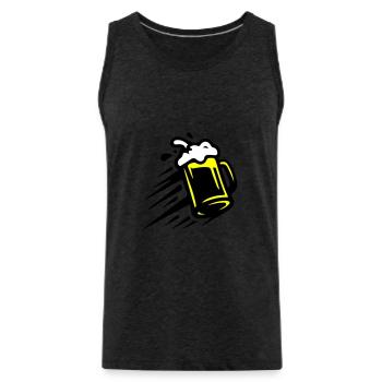 Beer Beer Mug Icon - Men's Premium Organic Tank Top - charcoal grey - Front - Alexander (188cm)