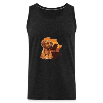 Rhodesian Ridgeback - Men's Premium Organic Tank Top - charcoal grey - Front - AI Model Male 185 dark (185cm)