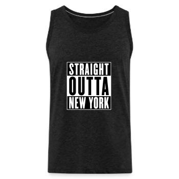 Straight outta New York (wechselbare Farben) - Männer Premium Bio Tank Top - Anthrazit - Vorne - AI Model Male 185 dark (185cm)