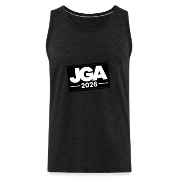 Jga 2026 Bachelor Party - Men's Premium Organic Tank Top - charcoal grey - Front - AI Model Male 185 dark (185cm)