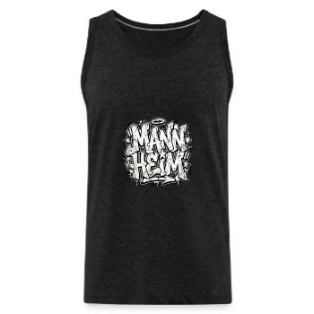 Mannheim Graffiti Hip Hop - Men's Premium Organic Tank Top - charcoal grey - Front - AI Model Male 185 dark (185cm)