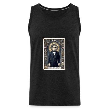 William McKinley Tarotkarte - Männer Premium Bio Tank Top - Anthrazit - Vorne - AI Model Male 185 dark (185cm)